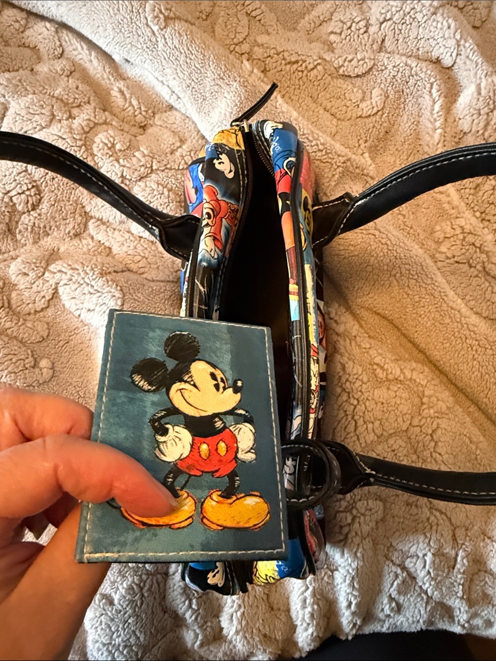 Disney Mickey Mouse Blue and Black Kids Wallet with Matching Character Tote